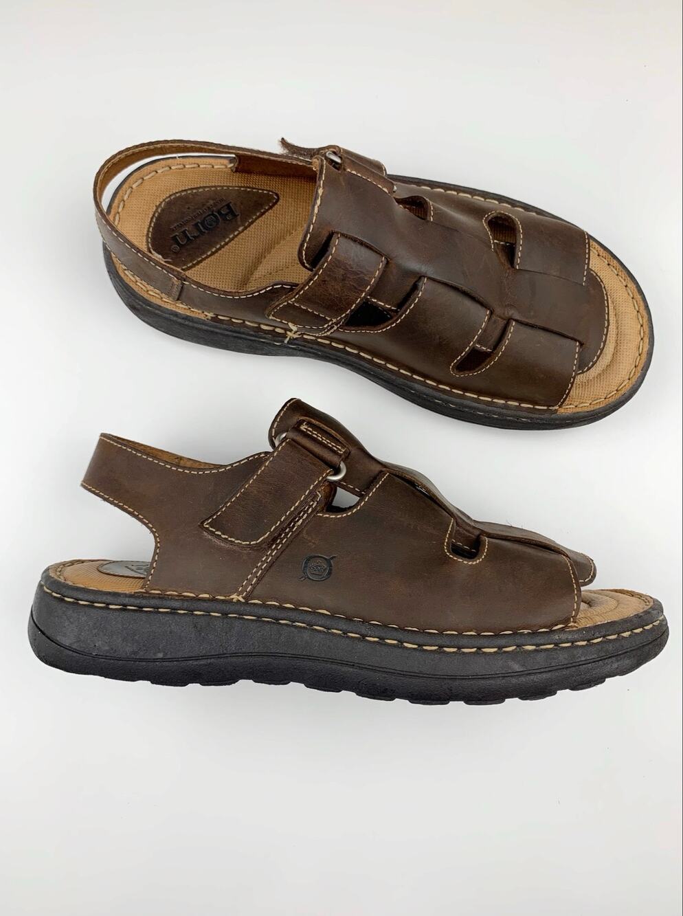 Born Fisherman Sandals Brown Leather Comfort Shoes Men's 9